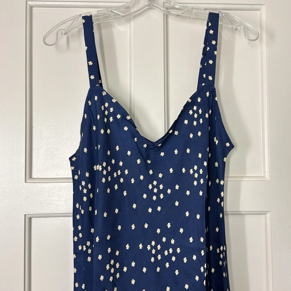 J.Crew Tall Gwyneth V neck cupro blend slip dress in tiny bloom BU120